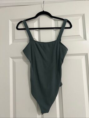 Le Lis Teal Ribbed Bodysuit